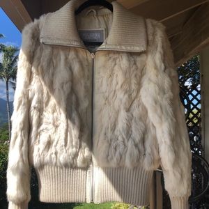 WILSONS Leather Maxima Rabbit Fur, Zip, Pockets- M